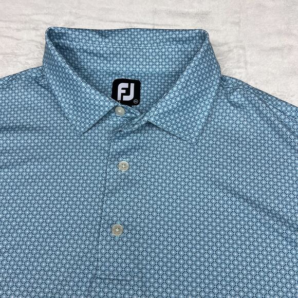 Footjoy Polo Shirt Mens 2XL Geometric Performance Banyan Tree Okinawa Golf - Picture 1 of 9